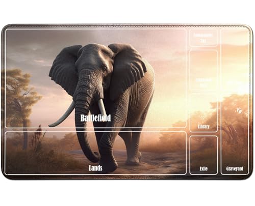 RWUTYTIUL for MTG Card Playmat TCG Playmat Desk Mats 24 X 14 Inch, Stitched Playmat for Commander Board RPG CCG Game Magic The Gathering, Play Mat for Card Game Playing Accessories, Elephant RWUTYTIUL for MTG Card Playmat TCG Playmat Desk Mats 24 X 14 Inch, Stitched Playmat for Commander Board RPG CCG Game Magic The Gathering, Play Mat for Card Game Playing Accessories, Elephant von RWUTYTIUL