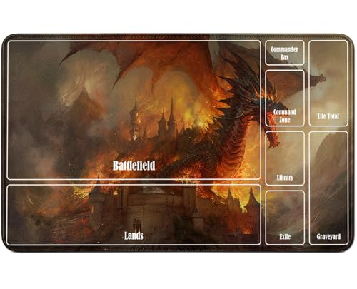 RWUTYTIUL for MTG Card Playmat TCG Playmat Desk Mats 24 X 14 Inch, Stitched Playmat for Commander Board RPG CCG Game Magic The Gathering, Play Mat for Card Game Playing Accessories, Flame Dragon RWUTYTIUL for MTG Card Playmat TCG Playmat Desk Mats 24 X 14 Inch, Stitched Playmat for Commander Board RPG CCG Game Magic The Gathering, Play Mat for Card Game Playing Accessories, Flame Dragon von RWUTYTIUL