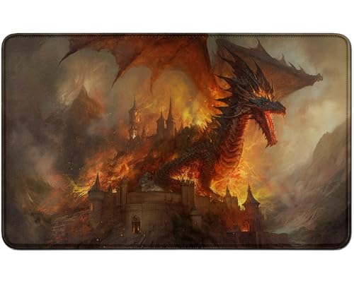 RWUTYTIUL for MTG Card Playmat TCG Playmat Desk Mats 24 X 14 Inch, Stitched Playmat for Commander Board RPG CCG Game Magic The Gathering, Play Mat for Card Game Playing Accessories, Flame Dragon RWUTYTIUL for MTG Card Playmat TCG Playmat Desk Mats 24 X 14 Inch, Stitched Playmat for Commander Board RPG CCG Game Magic The Gathering, Play Mat for Card Game Playing Accessories, Flame Dragon von RWUTYTIUL