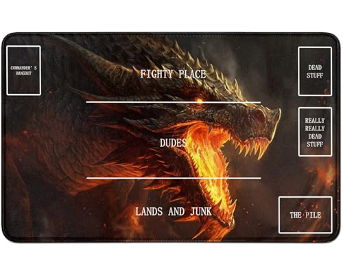 RWUTYTIUL for MTG Card Playmat TCG Playmat Desk Mats 24 X 14 Inch, Stitched Playmat for Commander Board RPG CCG Game Magic The Gathering, Play Mat for Card Game Playing Accessories, Flame Dragon RWUTYTIUL for MTG Card Playmat TCG Playmat Desk Mats 24 X 14 Inch, Stitched Playmat for Commander Board RPG CCG Game Magic The Gathering, Play Mat for Card Game Playing Accessories, Flame Dragon von RWUTYTIUL