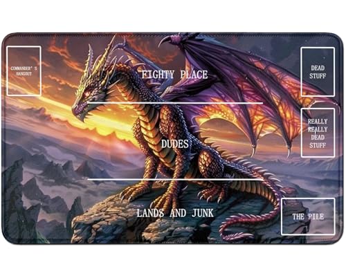 RWUTYTIUL for MTG Card Playmat TCG Playmat Desk Mats 24 X 14 Inch, Stitched Playmat for Commander Board RPG CCG Game Magic The Gathering, Play Mat for Card Game Playing Accessories, Flame Dragon RWUTYTIUL for MTG Card Playmat TCG Playmat Desk Mats 24 X 14 Inch, Stitched Playmat for Commander Board RPG CCG Game Magic The Gathering, Play Mat for Card Game Playing Accessories, Flame Dragon von RWUTYTIUL