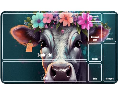 RWUTYTIUL for MTG Card Playmat TCG Playmat Desk Mats 24 X 14 Inch, Stitched Playmat for Commander Board RPG CCG Game Magic The Gathering, Play Mat for Card Game Playing Accessories, Flower Cow RWUTYTIUL for MTG Card Playmat TCG Playmat Desk Mats 24 X 14 Inch, Stitched Playmat for Commander Board RPG CCG Game Magic The Gathering, Play Mat for Card Game Playing Accessories, Flower Cow von RWUTYTIUL