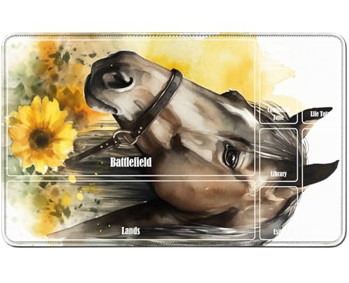 RWUTYTIUL for MTG Card Playmat TCG Playmat Desk Mats 24 X 14 Inch, Stitched Playmat for Commander Board RPG CCG Game Magic The Gathering, Play Mat for Card Game Playing Accessories, Flower Horse RWUTYTIUL for MTG Card Playmat TCG Playmat Desk Mats 24 X 14 Inch, Stitched Playmat for Commander Board RPG CCG Game Magic The Gathering, Play Mat for Card Game Playing Accessories, Flower Horse von RWUTYTIUL
