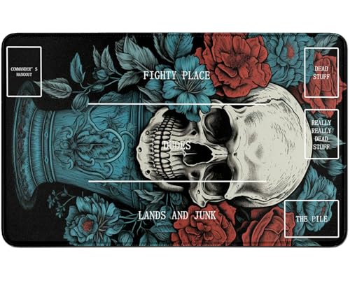 RWUTYTIUL for MTG Card Playmat TCG Playmat Desk Mats 24 X 14 Inch, Stitched Playmat for Commander Board RPG CCG Game Magic The Gathering, Play Mat for Card Game Playing Accessories, Flower Skull RWUTYTIUL for MTG Card Playmat TCG Playmat Desk Mats 24 X 14 Inch, Stitched Playmat for Commander Board RPG CCG Game Magic The Gathering, Play Mat for Card Game Playing Accessories, Flower Skull von RWUTYTIUL