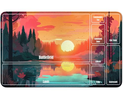 RWUTYTIUL for MTG Card Playmat TCG Playmat Desk Mats 24 X 14 Inch, Stitched Playmat for Commander Board RPG CCG Game Magic The Gathering, Play Mat for Card Game Playing Accessories, Forest Sunset RWUTYTIUL for MTG Card Playmat TCG Playmat Desk Mats 24 X 14 Inch, Stitched Playmat for Commander Board RPG CCG Game Magic The Gathering, Play Mat for Card Game Playing Accessories, Forest Sunset von RWUTYTIUL