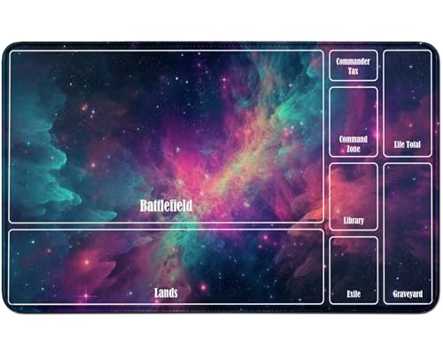 RWUTYTIUL for MTG Card Playmat TCG Playmat Desk Mats 24 X 14 Inch, Stitched Playmat for Commander Board RPG CCG Game Magic The Gathering, Play Mat for Card Game Playing Accessories, Galaxy von RWUTYTIUL