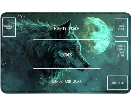 RWUTYTIUL for MTG Card Playmat TCG Playmat Desk Mats 24 X 14 Inch, Stitched Playmat for Commander Board RPG CCG Game Magic The Gathering, Play Mat for Card Game Playing Accessories, Green Wolf RWUTYTIUL for MTG Card Playmat TCG Playmat Desk Mats 24 X 14 Inch, Stitched Playmat for Commander Board RPG CCG Game Magic The Gathering, Play Mat for Card Game Playing Accessories, Green Wolf von RWUTYTIUL
