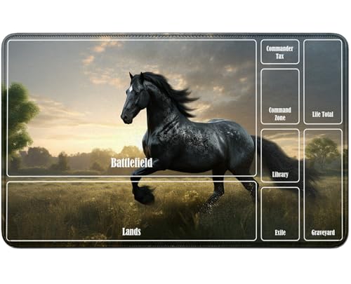 RWUTYTIUL for MTG Card Playmat TCG Playmat Desk Mats 24 X 14 Inch, Stitched Playmat for Commander Board RPG CCG Game Magic The Gathering, Play Mat for Card Game Playing Accessories, Horse RWUTYTIUL for MTG Card Playmat TCG Playmat Desk Mats 24 X 14 Inch, Stitched Playmat for Commander Board RPG CCG Game Magic The Gathering, Play Mat for Card Game Playing Accessories, Horse von RWUTYTIUL