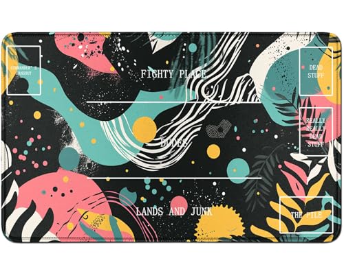 RWUTYTIUL for MTG Card Playmat TCG Playmat Desk Mats 24 X 14 Inch, Stitched Playmat for Commander Board RPG CCG Game Magic The Gathering, Play Mat for Card Game Playing Accessories, Leaf von RWUTYTIUL