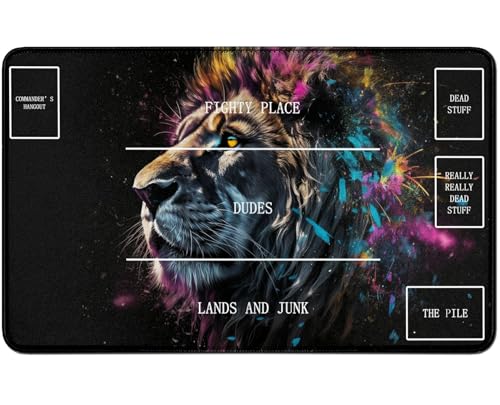 RWUTYTIUL for MTG Card Playmat TCG Playmat Desk Mats 24 X 14 Inch, Stitched Playmat for Commander Board RPG CCG Game Magic The Gathering, Play Mat for Card Game Playing Accessories, Lion RWUTYTIUL for MTG Card Playmat TCG Playmat Desk Mats 24 X 14 Inch, Stitched Playmat for Commander Board RPG CCG Game Magic The Gathering, Play Mat for Card Game Playing Accessories, Lion von RWUTYTIUL