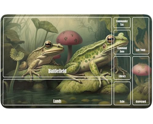 RWUTYTIUL for MTG Card Playmat TCG Playmat Desk Mats 24 X 14 Inch, Stitched Playmat for Commander Board RPG CCG Game Magic The Gathering, Play Mat for Card Game Playing Accessories, Lotus Leaf Frog RWUTYTIUL for MTG Card Playmat TCG Playmat Desk Mats 24 X 14 Inch, Stitched Playmat for Commander Board RPG CCG Game Magic The Gathering, Play Mat for Card Game Playing Accessories, Lotus Leaf Frog von RWUTYTIUL