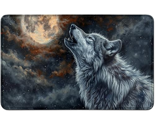 RWUTYTIUL for MTG Card Playmat TCG Playmat Desk Mats 24 X 14 Inch, Stitched Playmat for Commander Board RPG CCG Game Magic The Gathering, Play Mat for Card Game Playing Accessories, Moon Wolf RWUTYTIUL for MTG Card Playmat TCG Playmat Desk Mats 24 X 14 Inch, Stitched Playmat for Commander Board RPG CCG Game Magic The Gathering, Play Mat for Card Game Playing Accessories, Moon Wolf von RWUTYTIUL
