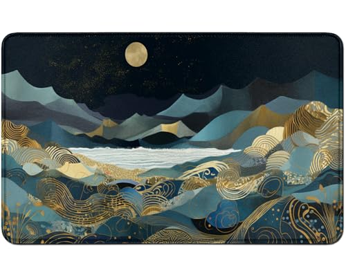 RWUTYTIUL for MTG Card Playmat TCG Playmat Desk Mats 24 X 14 Inch, Stitched Playmat for Commander Board RPG CCG Game Magic The Gathering, Play Mat for Card Game Playing Accessories, Mountain Moon von RWUTYTIUL