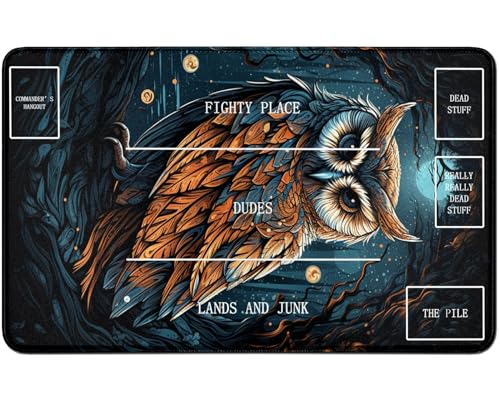 RWUTYTIUL for MTG Card Playmat TCG Playmat Desk Mats 24 X 14 Inch, Stitched Playmat for Commander Board RPG CCG Game Magic The Gathering, Play Mat for Card Game Playing Accessories, Owl RWUTYTIUL for MTG Card Playmat TCG Playmat Desk Mats 24 X 14 Inch, Stitched Playmat for Commander Board RPG CCG Game Magic The Gathering, Play Mat for Card Game Playing Accessories, Owl von RWUTYTIUL