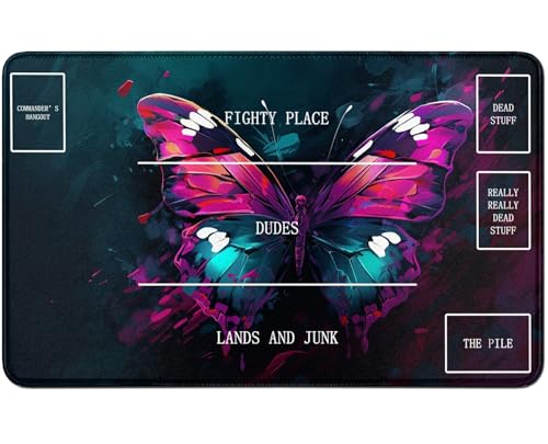 RWUTYTIUL for MTG Card Playmat TCG Playmat Desk Mats 24 X 14 Inch, Stitched Playmat for Commander Board RPG CCG Game Magic The Gathering, Play Mat for Card Game Playing Accessories, Pink Butterfly RWUTYTIUL for MTG Card Playmat TCG Playmat Desk Mats 24 X 14 Inch, Stitched Playmat for Commander Board RPG CCG Game Magic The Gathering, Play Mat for Card Game Playing Accessories, Pink Butterfly von RWUTYTIUL