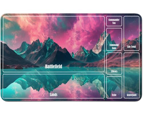 RWUTYTIUL for MTG Card Playmat TCG Playmat Desk Mats 24 X 14 Inch, Stitched Playmat for Commander Board RPG CCG Game Magic The Gathering, Play Mat for Card Game Playing Accessories, Pink Mountains RWUTYTIUL for MTG Card Playmat TCG Playmat Desk Mats 24 X 14 Inch, Stitched Playmat for Commander Board RPG CCG Game Magic The Gathering, Play Mat for Card Game Playing Accessories, Pink Mountains von RWUTYTIUL