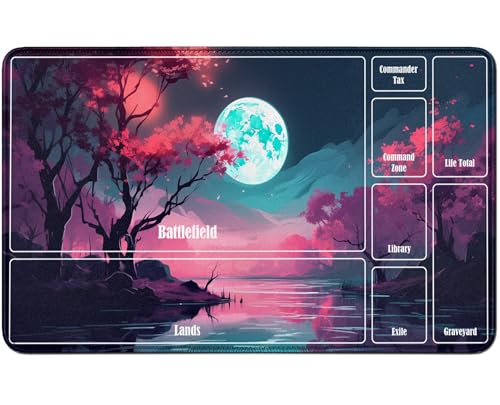 RWUTYTIUL for MTG Card Playmat TCG Playmat Desk Mats 24 X 14 Inch, Stitched Playmat for Commander Board RPG CCG Game Magic The Gathering, Play Mat for Card Game Playing Accessories, Pink Tree Moon RWUTYTIUL for MTG Card Playmat TCG Playmat Desk Mats 24 X 14 Inch, Stitched Playmat for Commander Board RPG CCG Game Magic The Gathering, Play Mat for Card Game Playing Accessories, Pink Tree Moon von RWUTYTIUL