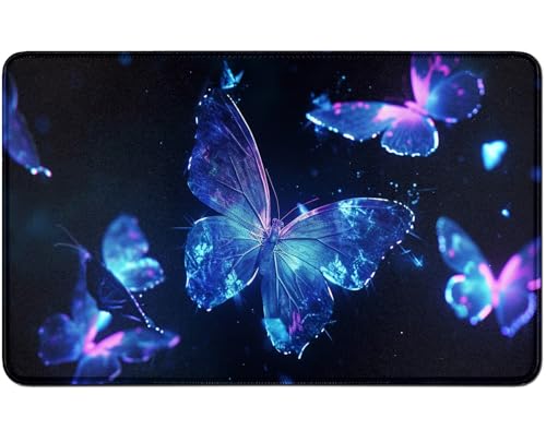 RWUTYTIUL for MTG Card Playmat TCG Playmat Desk Mats 24 X 14 Inch, Stitched Playmat for Commander Board RPG CCG Game Magic The Gathering, Play Mat for Card Game Playing Accessories, Purple Butterfly von RWUTYTIUL