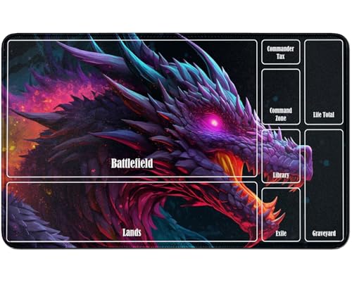 RWUTYTIUL for MTG Card Playmat TCG Playmat Desk Mats 24 X 14 Inch, Stitched Playmat for Commander Board RPG CCG Game Magic The Gathering, Play Mat for Card Game Playing Accessories, Purple Dragon RWUTYTIUL for MTG Card Playmat TCG Playmat Desk Mats 24 X 14 Inch, Stitched Playmat for Commander Board RPG CCG Game Magic The Gathering, Play Mat for Card Game Playing Accessories, Purple Dragon von RWUTYTIUL