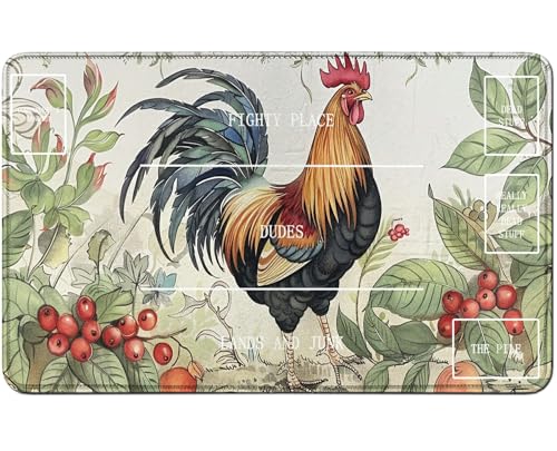 RWUTYTIUL for MTG Card Playmat TCG Playmat Desk Mats 24 X 14 Inch, Stitched Playmat for Commander Board RPG CCG Game Magic The Gathering, Play Mat for Card Game Playing Accessories, Rooster RWUTYTIUL for MTG Card Playmat TCG Playmat Desk Mats 24 X 14 Inch, Stitched Playmat for Commander Board RPG CCG Game Magic The Gathering, Play Mat for Card Game Playing Accessories, Rooster von RWUTYTIUL