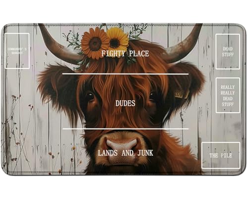 RWUTYTIUL for MTG Card Playmat TCG Playmat Desk Mats 24 X 14 Inch, Stitched Playmat for Commander Board RPG CCG Game Magic The Gathering, Play Mat for Card Game Playing Accessories, Sunflower Cow RWUTYTIUL for MTG Card Playmat TCG Playmat Desk Mats 24 X 14 Inch, Stitched Playmat for Commander Board RPG CCG Game Magic The Gathering, Play Mat for Card Game Playing Accessories, Sunflower Cow von RWUTYTIUL