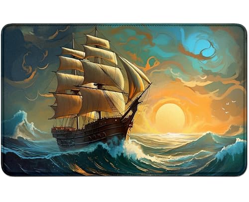 RWUTYTIUL for MTG Card Playmat TCG Playmat Desk Mats 24 X 14 Inch, Stitched Playmat for Commander Board RPG CCG Game Magic The Gathering, Play Mat for Card Game Playing Accessories, Sunset Sail RWUTYTIUL for MTG Card Playmat TCG Playmat Desk Mats 24 X 14 Inch, Stitched Playmat for Commander Board RPG CCG Game Magic The Gathering, Play Mat for Card Game Playing Accessories, Sunset Sail von RWUTYTIUL
