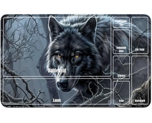RWUTYTIUL for MTG Card Playmat TCG Playmat Desk Mats 24 X 14 Inch, Stitched Playmat for Commander Board RPG CCG Game Magic The Gathering, Play Mat for Card Game Playing Accessories, Timber Wolf RWUTYTIUL for MTG Card Playmat TCG Playmat Desk Mats 24 X 14 Inch, Stitched Playmat for Commander Board RPG CCG Game Magic The Gathering, Play Mat for Card Game Playing Accessories, Timber Wolf von RWUTYTIUL