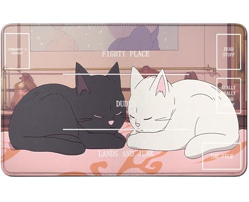 RWUTYTIUL for MTG Card Playmat TCG Playmat Desk Mats 24 X 14 Inch, Stitched Playmat for Commander Board RPG CCG Game Magic The Gathering, Play Mat for Card Game Playing Accessories, Two Cats RWUTYTIUL for MTG Card Playmat TCG Playmat Desk Mats 24 X 14 Inch, Stitched Playmat for Commander Board RPG CCG Game Magic The Gathering, Play Mat for Card Game Playing Accessories, Two Cats von RWUTYTIUL