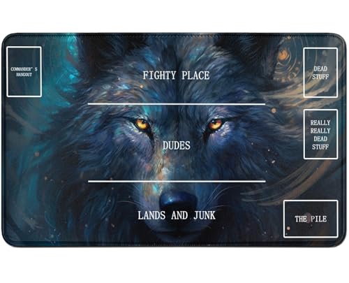 RWUTYTIUL for MTG Card Playmat TCG Playmat Desk Mats 24 X 14 Inch, Stitched Playmat for Commander Board RPG CCG Game Magic The Gathering, Play Mat for Card Game Playing Accessories, Wolf Cool RWUTYTIUL for MTG Card Playmat TCG Playmat Desk Mats 24 X 14 Inch, Stitched Playmat for Commander Board RPG CCG Game Magic The Gathering, Play Mat for Card Game Playing Accessories, Wolf Cool von RWUTYTIUL