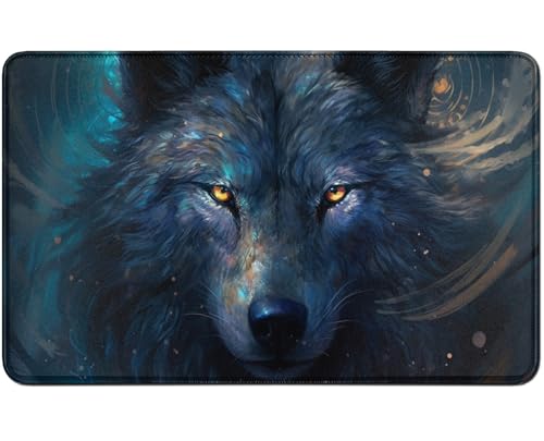 RWUTYTIUL for MTG Card Playmat TCG Playmat Desk Mats 24 X 14 Inch, Stitched Playmat for Commander Board RPG CCG Game Magic The Gathering, Play Mat for Card Game Playing Accessories, Wolf Cool RWUTYTIUL for MTG Card Playmat TCG Playmat Desk Mats 24 X 14 Inch, Stitched Playmat for Commander Board RPG CCG Game Magic The Gathering, Play Mat for Card Game Playing Accessories, Wolf Cool von RWUTYTIUL