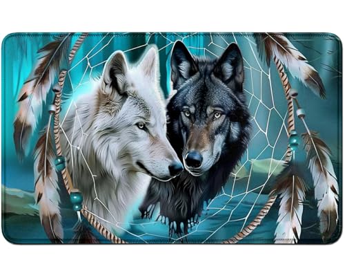 RWUTYTIUL for MTG Card Playmat TCG Playmat Desk Mats 24 X 14 Inch, Stitched Playmat for Commander Board RPG CCG Game Magic The Gathering, Play Mat for Card Game Playing Accessories, Wolf RWUTYTIUL for MTG Card Playmat TCG Playmat Desk Mats 24 X 14 Inch, Stitched Playmat for Commander Board RPG CCG Game Magic The Gathering, Play Mat for Card Game Playing Accessories, Wolf von RWUTYTIUL