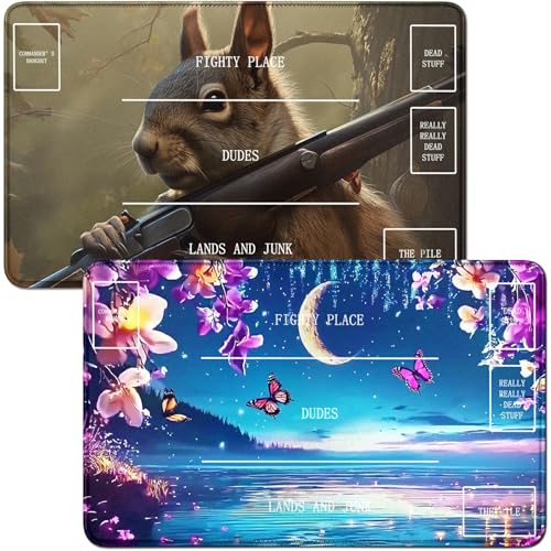 RWUTYTIUL for Moon Wave Flower MTG Card Playmat & Squirrels Playmat Desk Mats 2-teiliges Set, 61 x 35,6 cm, genähte Spielmatte für Commander-Board, TCG, RPG, CCG, Spielmatte für Kartenspiel RWUTYTIUL for Moon Wave Flower MTG Card Playmat & Squirrels Playmat Desk Mats 2-teiliges Set, 61 x 35,6 cm, genähte Spielmatte für Commander-Board, TCG, RPG, CCG, Spielmatte für Kartenspiel von RWUTYTIUL