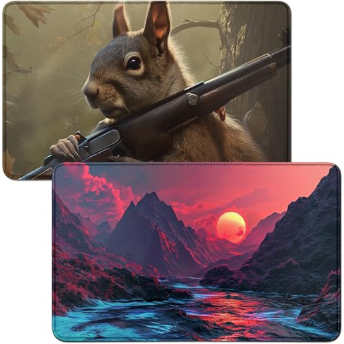 RWUTYTIUL for Mountain Sunset MTG-Karten-Spielmatte und Eichhörnchen, Spielmatte, Schreibtischunterlage, 2-teiliges Set, 61 x 35,6 cm, genähte Spielmatte für Commander-Board, TCG, RPG, CCG, Spielmatte RWUTYTIUL for Mountain Sunset MTG-Karten-Spielmatte und Eichhörnchen, Spielmatte, Schreibtischunterlage, 2-teiliges Set, 61 x 35,6 cm, genähte Spielmatte für Commander-Board, TCG, RPG, CCG, Spielmatte von RWUTYTIUL