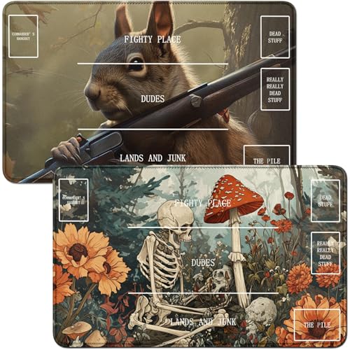 RWUTYTIUL for Mushroom Skull 01 MTG Card Playmat & Squirrels Playmat Desk Mats 2Pcs Set 24 X 14 Inch, Stitched Playmat for Commmander Board TCG RPG CCG, Play Mat for Card Game Playing Accessories RWUTYTIUL for Mushroom Skull 01 MTG Card Playmat & Squirrels Playmat Desk Mats 2Pcs Set 24 X 14 Inch, Stitched Playmat for Commmander Board TCG RPG CCG, Play Mat for Card Game Playing Accessories von RWUTYTIUL