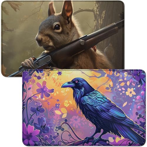 RWUTYTIUL for Purple Flower Blackhawk MTG Card Playmat & Squirrels Playmat Desk Mats 2-teiliges Set, 61 x 35 cm, genähte Spielmatte für Commander-Board TCG CCG, Spielmatte für Kartenspiel RWUTYTIUL for Purple Flower Blackhawk MTG Card Playmat & Squirrels Playmat Desk Mats 2-teiliges Set, 61 x 35 cm, genähte Spielmatte für Commander-Board TCG CCG, Spielmatte für Kartenspiel von RWUTYTIUL