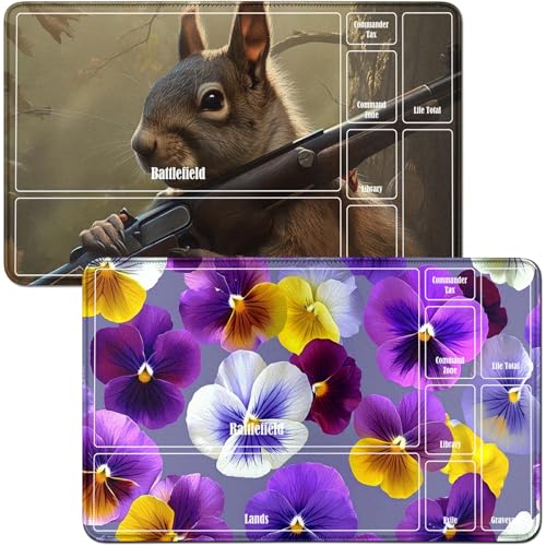 RWUTYTIUL for Purple Flower MTG-Karten-Spielmatte und Eichhörnchen, Spielmatte, Schreibtischunterlagen, 2-teiliges Set, 61 x 35,6 cm, genähte Spielmatte für Commander-Board, TCG, RPG, CCG, Spielmatte RWUTYTIUL for Purple Flower MTG-Karten-Spielmatte und Eichhörnchen, Spielmatte, Schreibtischunterlagen, 2-teiliges Set, 61 x 35,6 cm, genähte Spielmatte für Commander-Board, TCG, RPG, CCG, Spielmatte von RWUTYTIUL