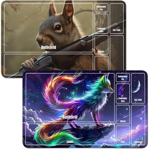 RWUTYTIUL for Purple Moon Wolf MTG Card Playmat & Squirrels Playmat Desk Mats 2-teiliges Set, 61 x 35,6 cm, genähte Spielmatte für Commander-Board, TCG, RPG, CCG, Spielmatte für Kartenspiel RWUTYTIUL for Purple Moon Wolf MTG Card Playmat & Squirrels Playmat Desk Mats 2-teiliges Set, 61 x 35,6 cm, genähte Spielmatte für Commander-Board, TCG, RPG, CCG, Spielmatte für Kartenspiel von RWUTYTIUL