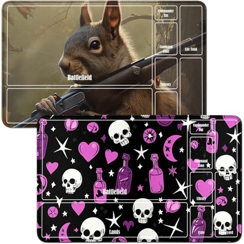 RWUTYTIUL for Purple Wishing Bottle MTG Card Playmat & Eichhörnchen, Spielmatte, Schreibtischunterlagen, 2-teiliges Set, 61 x 35,6 cm, genähte Spielmatte für Commander-Board, TCG, RPG, CCG, Spielmatte RWUTYTIUL for Purple Wishing Bottle MTG Card Playmat & Eichhörnchen, Spielmatte, Schreibtischunterlagen, 2-teiliges Set, 61 x 35,6 cm, genähte Spielmatte für Commander-Board, TCG, RPG, CCG, Spielmatte von RWUTYTIUL