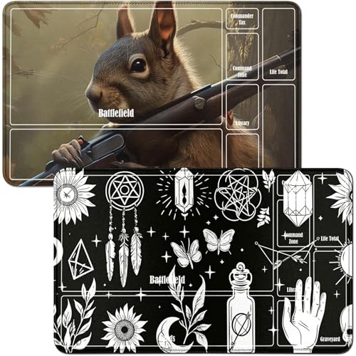 RWUTYTIUL for Sun Butterfly Finger MTG Card Playmat & Squirrels Playmat Desk Mats 2Pcs Set 24 X 14 Inch, Stitched Playmat for Commmander Board TCG RPG CCG, Play Mat for Card Game Playing Accessories RWUTYTIUL for Sun Butterfly Finger MTG Card Playmat & Squirrels Playmat Desk Mats 2Pcs Set 24 X 14 Inch, Stitched Playmat for Commmander Board TCG RPG CCG, Play Mat for Card Game Playing Accessories von RWUTYTIUL