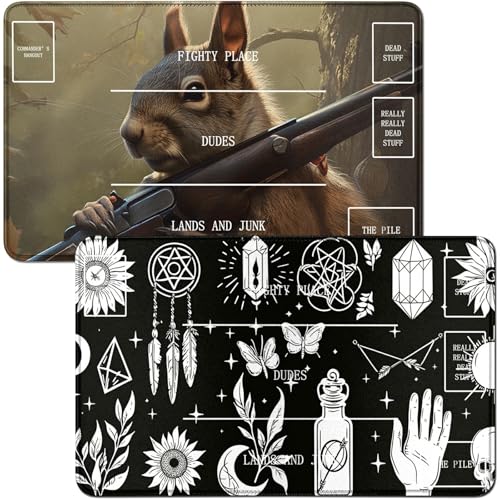RWUTYTIUL for Sun Butterfly Finger MTG Card Playmat & Squirrels Playmat Desk Mats 2Pcs Set 24 X 14 Inch, Stitched Playmat for Commmander Board TCG RPG CCG, Play Mat for Card Game Playing Accessories RWUTYTIUL for Sun Butterfly Finger MTG Card Playmat & Squirrels Playmat Desk Mats 2Pcs Set 24 X 14 Inch, Stitched Playmat for Commmander Board TCG RPG CCG, Play Mat for Card Game Playing Accessories von RWUTYTIUL