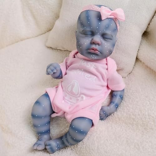 RXDOLL 12 Inch 26 cm Mini Avatar Reborn Baby Puppe Realistische Weiche Silikon Vinyl Körper Wasserdicht Lifelike Sleeping Girl Handgemachte Neugeborene Bebe Spielzeug Geschenke für Kinder von RXDOLL