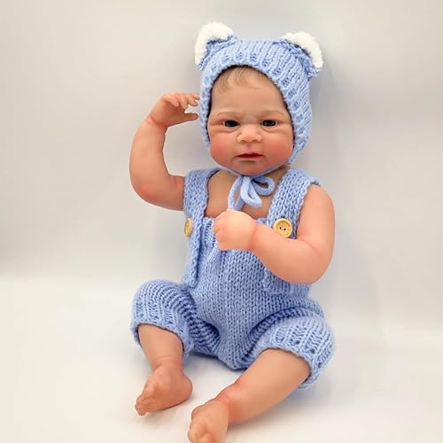 RXDOLL 17 Zoll 47 cm Anatomisch Korrekte Realistische Reborn Baby Puppe Weiche Silikon Vinyl Körper Mädchen Handgemachte Gewichtete wasserdichte Lebensechte Neugeborene Bebe Geschenke von RXDOLL