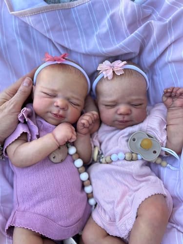 RXDOLL 18 Zoll echte Reborn-Babypuppen, Zwillinge für Mädchen, ähnliches Silikon, Ganzkörperpuppen, realistische Neugeborenen-Puppe, anatomisch korrekt, wasserdicht, RXDOLL 18 Zoll echte Reborn-Babypuppen, Zwillinge für Mädchen, ähnliches Silikon, Ganzkörperpuppen, realistische Neugeborenen-Puppe, anatomisch korrekt, wasserdicht, von RXDOLL