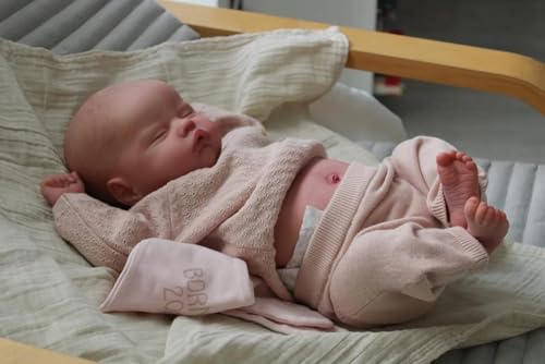 RXDOLL 19 Zoll Asleep Reborn Babypuppen Mädchen Silikon Ganzkörper Vinyl Real Life Babypuppen, die echt aussehen Neugeborene Puppe Anatomisch korrektes Spielzeug für Kinder ab 3 Jahren von RXDOLL
