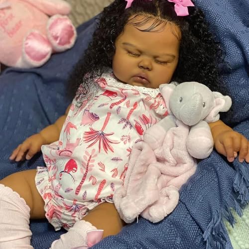 RXDOLL 19 Zoll Realistische Schwarz Schlafen Wiedergeborene Baby Puppen Mädchen Weiches Tuch Körper Lebhafte Neugeborene Baby Puppe Posable Afroamerikanische Kleinkind Puppe Kinder Geschenke RXDOLL 19 Zoll Realistische Schwarz Schlafen Wiedergeborene Baby Puppen Mädchen Weiches Tuch Körper Lebhafte Neugeborene Baby Puppe Posable Afroamerikanische Kleinkind Puppe Kinder Geschenke von RXDOLL