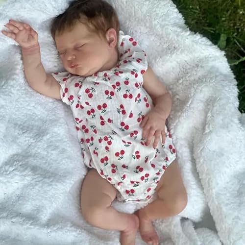 RXDOLL 20 Zoll 50 cm Anatomisch Korrekte Realistische Reborn Baby Puppe Weiche Silikon Vinyl Körper Schlafen Mädchen Handgemachte Real Life Neugeborene Bebe wasserdichte Geschenke von RXDOLL