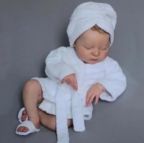 RXDOLL 20 Zoll 50 cm Anatomisch Korrekte Reborn Baby Puppen Realistische Weiche Silikon Vinyl Körper Schlafen Mädchen Handgemachte Gewichtete wasserdichte Neugeborene Bebe Spielzeug Geschenke von RXDOLL