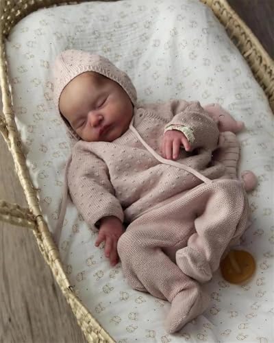 RXDOLL 20 Zoll 50 cm Reborn Baby Puppen Realistische Anatomisch Korrekte Weiche Silikon Vinyl Körper Schlafende Mädchen Handgemachte Real Life Neugeborene Bebe wasserdichte Spielzeug Geschenke von RXDOLL
