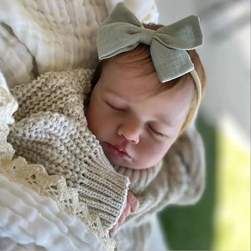 RXDOLL 20 Zoll Asleep Reborn Babypuppen Silikon Ganzkörper Handgefertigt Lebensecht Die Realistische Neugeborene Babypuppe Mädchen Weiches Vinyl Spielzeug Geschenke für Kinder ab 3 Jahren von RXDOLL
