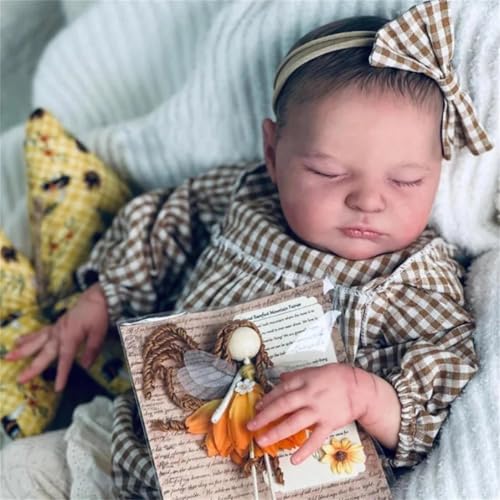 RXDOLL 20 Zoll Reborn Babypuppen Silikon Ganzkörper Mädchen Realistische Neugeborene Puppe Anatomisch Korrekt Lebensechte Babypuppe Schlafen Real Life Reborn Puppen Posable Toys von RXDOLL